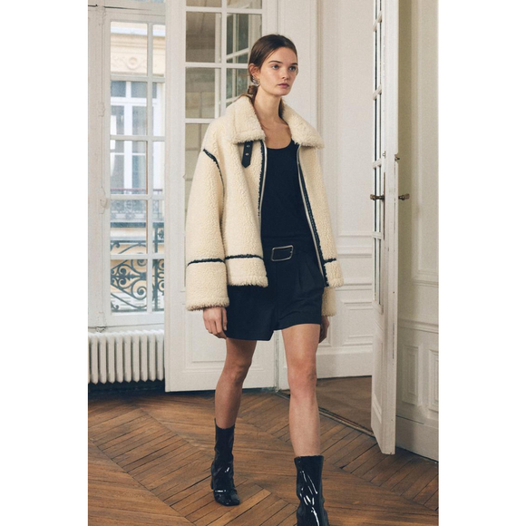 Zara Fleece Biker Jacket Size XS Not - Picture 6 of 11